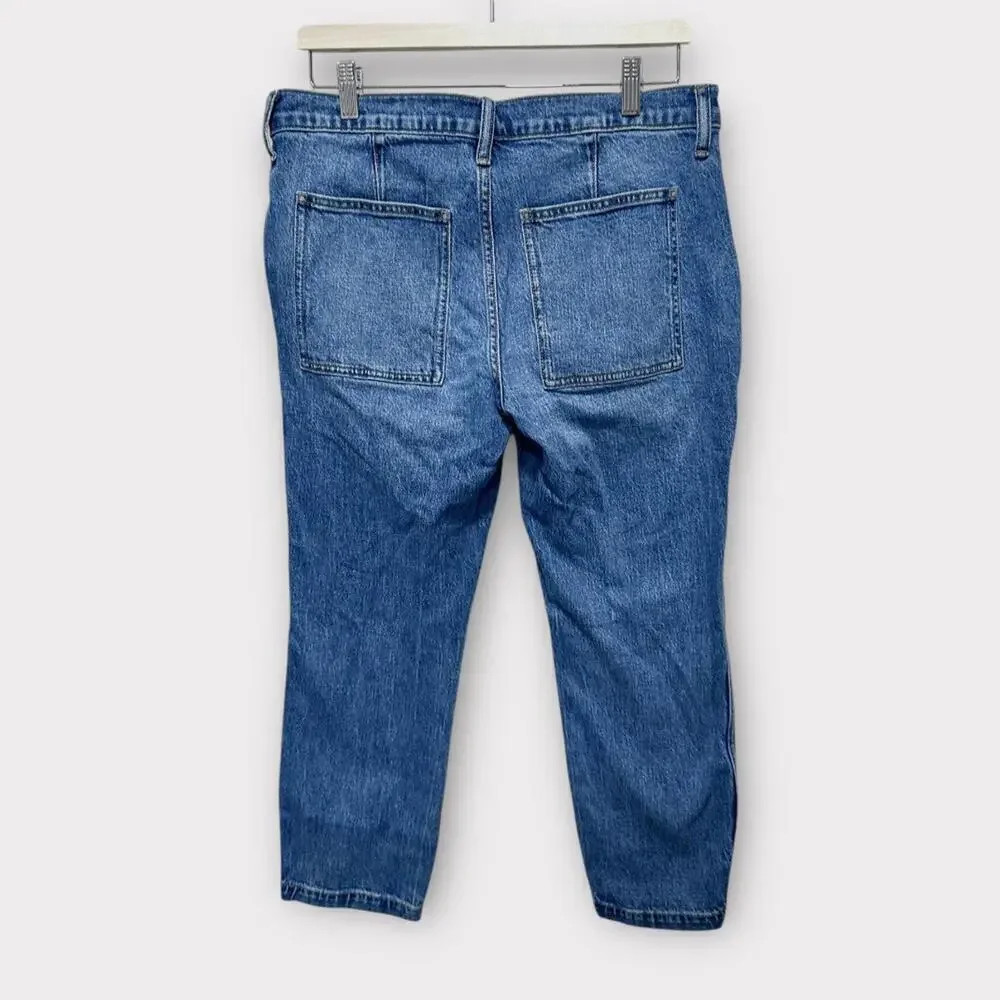 J.Crew Womens Jeans Denim Blue Medium Wash Cropped Pockets Zipper Size 29